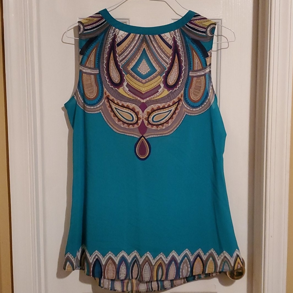 Beautiful teal cowl-neck blouse - Picture 3 of 3